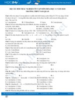 Bộ câu hỏi ôn tập kiểm tra 1 tiết môn Hóa học 11 năm 2020 Trường THPT Tam Quan