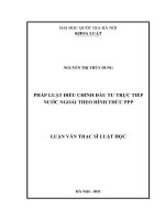 Pháp luật điều chỉnh đầu tư trực tiếp nước ngoài theo hình thức PPP 