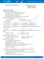 Đề kiểm tra 1 tiết lần 2 môn Hóa học 8 năm 2018 - 2019 Trường THCS Phan Huy Chú
