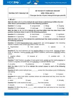 Bộ 5 đề thi HK2 môn Tiếng Anh 12 có đáp án năm 2021 Trường THPT Tăng Bạt Hổ