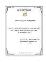 Vận dụng tư tưởng hồ chí minh về nhà nước pháp quyền vào xây dựng nhà nước kiến tạo phát triển ở việt nam hiện nay  