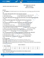 Bộ 5 đề thi HK2 môn Lịch Sử 6 năm 2021 có đáp án Trường THCS Đinh Tiên Hoàng