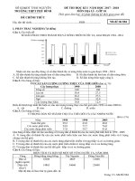Đề thi HK 1 môn Địa lí lớp 10 năm 2017-2018 - THPT Phú Bình - Mã đề 884