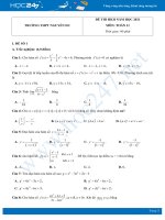 Bộ 5 đề thi HKII năm 2021 môn Toán 11 - Trường THPT Nguyễn Du