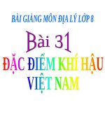 Bài giảng Địa lý 8 bài 31: Đặc điểm khí hậu Việt Nam