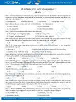 3 Đề kiểm tra 1 tiết Este- Lipit và Cacbohidrat Hóa12 có đáp án