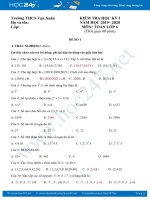 Bộ 2 Đề thi HK1 môn Toán 6 năm 2019 Trường THCS Vạn Xuân