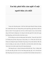 Em hãy phát biểu cảm nghĩ về một người thân yêu nhất