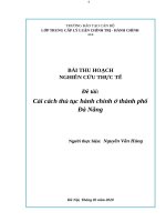 Bài thu hoạch lớp trung cấp LLCT cải CÁCH THỦ tục HÀNH CHÍNH ở THÀNH PHỐ đà NẴNG