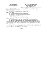 Đề thi học kì 2 môn Sinh học lớp 9 năm 2019-2020 có đáp án - Trường THCS Nguyễn Thị Lựu