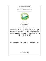 Đánh giá hiện trạng ô nhiễm sắt và manga trong nước thải khai thác than công ty tách nhiệm hữu hạn mtv 618 và đề xuất phương án xử lý 