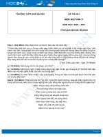 Đề thi HK1 môn Ngữ văn 11 năm 2020 Trường THPT Ngô Quyền có đáp án