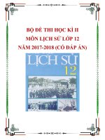 Bộ đề thi học kì 2 môn Lịch sử lớp 12 năm 2017-2018 có đáp án
