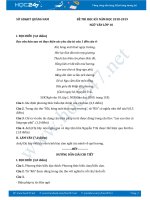 Đề thi HK1 môn Ngữ văn lớp 10 năm 2018-2019, Sở GD&ĐT Quảng Nam