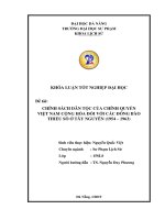 Chính sách dân tộc của chính quyền việt nam cộng hòa đối với đồng bào dân tộc thiểu số ở tây nguyên (1954 – 1963)  