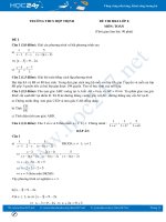 Bộ 5 đề thi HK2 môn Toán lớp 8 có đáp án Trường THCS Hợp Thịnh