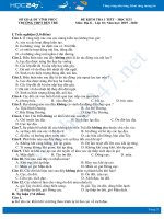 Đề thi giữa HK1 môn Địa lí 10 năm 2020 - Trường THPT Bến Tre có đáp án
