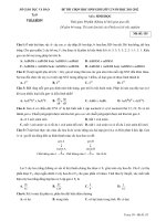 Đề thi học sinh giỏi lớp 12 môn Sinh - Sở GD&ĐT Thái Bình - Kèm đáp án