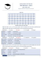 Thi thử KYS lần 4 - Đáp án môn Anh