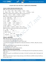 6 Dạng bài tập Chương 2 nhóm Nito - Photpho Hóa học 11