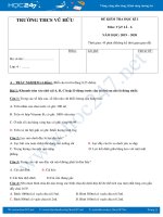 Đề kiểm tra HK1 môn Vật lý 6 năm học 2019-2020 trường THCS Vũ Hữu có đáp án