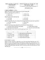 Đề thi học kì 1 môn Lịch Sử lớp 8 năm 2017-2018 có đáp án - Phòng GD&ĐT huyện Kim Bôi