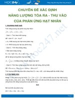 Chuyên đề Xác định Năng lượng của phản ứng hạt nhân môn Vật Lý 12 năm 2020
