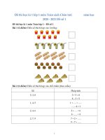 Bộ đề kiểm tra cuối kì 1 môn Toán lớp 1 (Bộ sách Chân trời sáng tạo,  có đáp án gồm nhiều đề)
