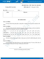 Đề thi HK1 môn Địa lý lớp 7 năm 2018-2019 - Trường THCS Vạn Linh có đáp án