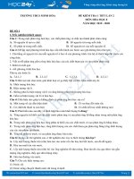 Đề kiểm tra 1 tiết lần 2 môn Hóa học 8 năm 2019 - 2020 Trường THCS Minh Hòa