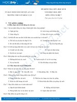 Đề kiểm tra giữa HK2 môn Công Nghệ 7 năm 2018-2019 có đáp án trường THCS Lê Khắc Cẩn
