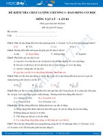 Đề kiểm tra khảo sát chất lượng chương Dao Động Cơ Vật lý 12