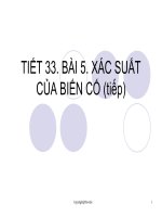 Bài giảng Đại số và Giải tích 11 - Bài 5: Xác suất của biến cố (Tiết 2)