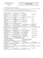 ĐỀ DỰ ĐOÁN KÌ THI THPT QUỐC GIA NĂM 2020 MÔN HÓA HỌCđề 1