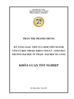 Kỹ năng giao tiếp của sinh viên ngành tâm lý học thuộc khoa tâm lý  giáo dục trường đại học sư phạm   đại học đà nẵng 