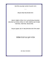 Hoàn thiện công tác lập kế hoạch kinh doanh tại tổng công ty viễn thông quân đội viettel viettel telecom (tt) 