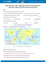 4 Đề thi giữa HK1 môn Địa lớp 10 năm 2018-2019 - Trường THPT Chuyên Huỳnh Mẫn Đạt