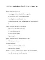 TRẮC NGHIỆM MÔN SINH_CHUYỂN HOÁ VẬT CHẤT VÀ NĂNG LƯỢNG _ĐỀ 2