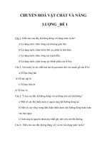 TRẮC NGHIỆM MÔN SINH_CHUYỂN HOÁ VẬT CHẤT VÀ NĂNG LƯỢNG _ĐỀ 1