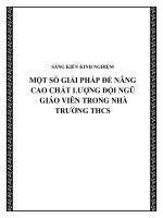 SKKN: Một số giải pháp để nâng cao chất lượng đội ngũ giáo viên trong nhà trường THCS