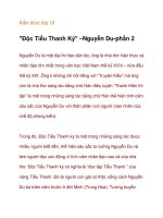 Kiến thức lớp 10 "Độc Tiểu Thanh Ký" –Nguyễn Du