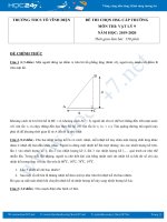 Đề thi HSG môn Vật lý 9 năm học 2019-2020 trường THCS Tô Vĩnh Diện có đáp án