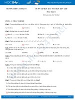 Đề cương ôn thi HK1 môn Toán 11 năm học 2019 - 2020 có đáp án Trường THPT Lý Thái Tổ