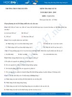 Đề kiểm tra HK2 môn Vật lý 8 trường THCS Thái Xuyên có đáp án hướng dẫn