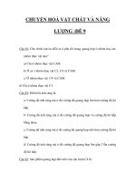 TRẮC NGHIỆM MÔN SINH_CHUYỂN HOÁ VẬT CHẤT VÀ NĂNG LƯỢNG :ĐỀ 9