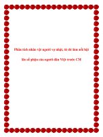 Văn phân tích lớp 12: Phân tích nhân vật người vợ nhặt, từ đó làm nổi bật lên số phận của người dân Việt trước CM