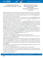 Đề thi tuyển sinh vào lớp 10 môn Hóa học năm 2020 Trường THPT Khoa Học Tự Nhiên