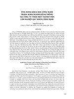 Ứng dụng khoa học công nghệ trong kinh doanh rừng trồng tại Công ty TNHH Một thành viên Lâm nghiệp Quy Nhơn, Bình Định