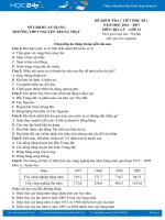 Đề kiểm tra 1 tiết HK 1 môn Địa lí lớp 12 - THPT Nguyễn Trung Trực, An Giang