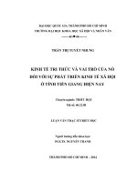 Kinh tế tri thức và vai trò của nó đối với sự phát triển kinh tế   xã hội ở tỉnh tiền giang hiện nay     
